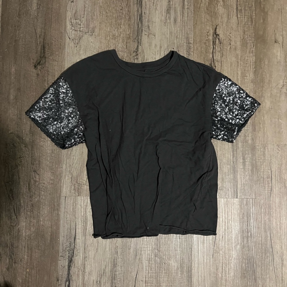 American Eagle Sequin Sleeve T-Shirt